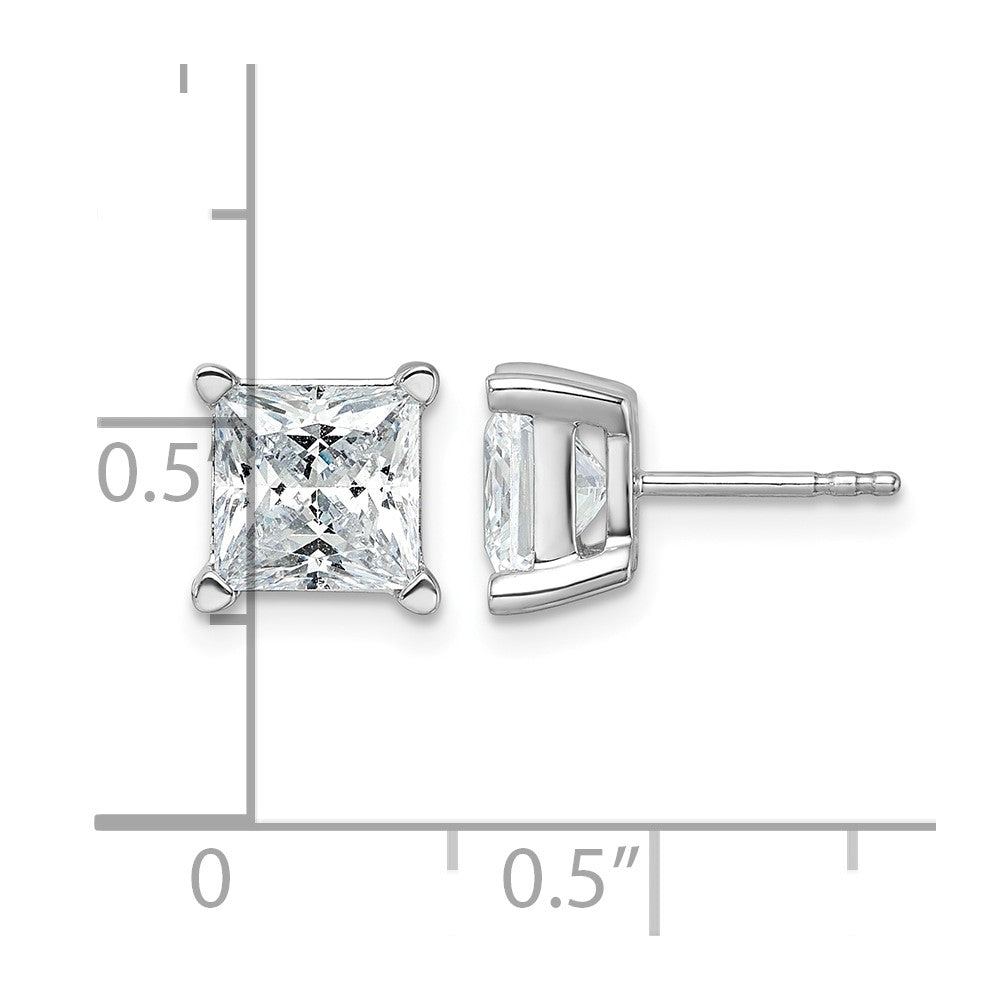 True Origin Lab Grown Diamond VS+ F+ Princess Four Prong Heavy Weight Complete Stud Earrings