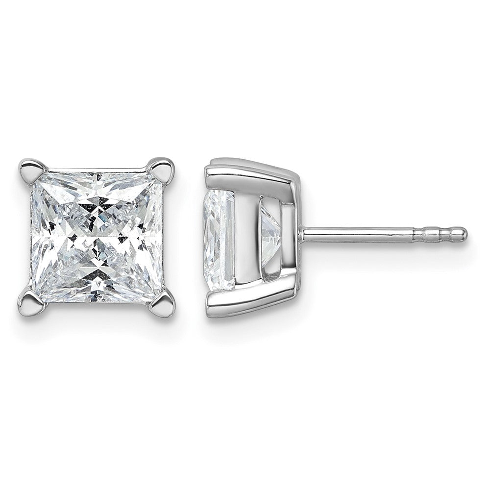 True Origin Lab Grown Diamond VS+ F+ Princess Four Prong Heavy Weight Complete Stud Earrings