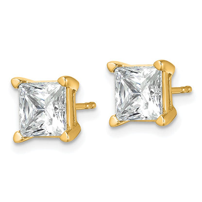 True Origin Lab Grown Diamond VS+ F+ Princess Four Prong Heavy Weight Complete Stud Earrings