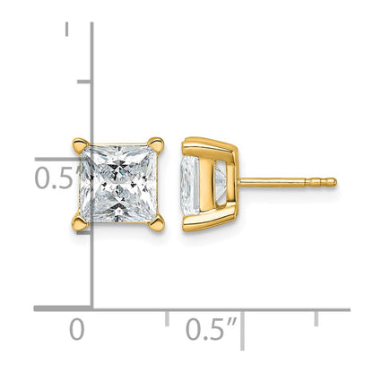 True Origin Lab Grown Diamond VS+ F+ Princess Four Prong Heavy Weight Complete Stud Earrings