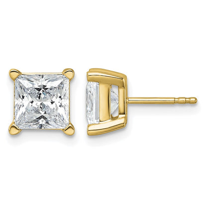 True Origin Lab Grown Diamond VS+ F+ Princess Four Prong Heavy Weight Complete Stud Earrings