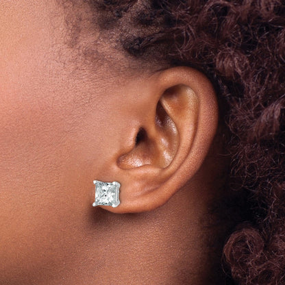 True Origin Lab Grown Diamond VS+ F+ Princess Four Prong Heavy Weight Complete Stud Earrings
