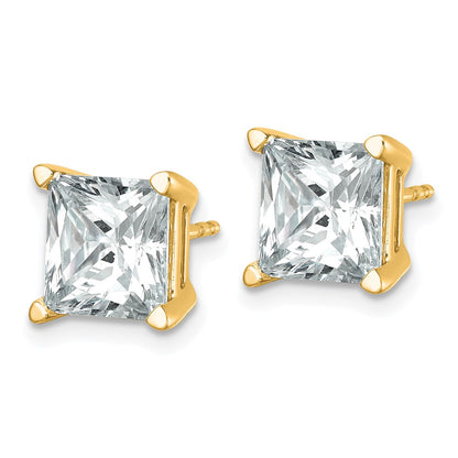 True Origin Lab Grown Diamond VS+ F+ Princess Four Prong Heavy Weight Complete Stud Earrings