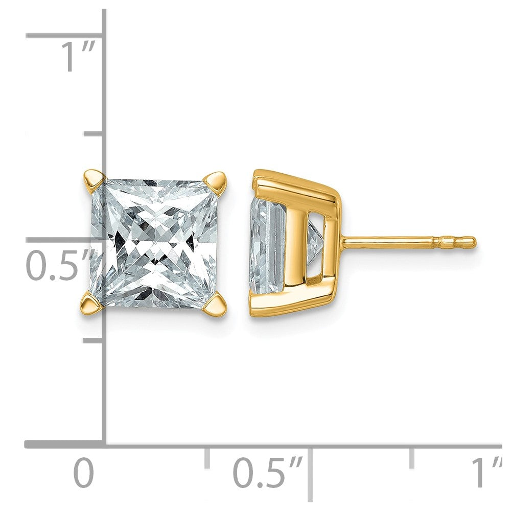 True Origin Lab Grown Diamond VS+ F+ Princess Four Prong Heavy Weight Complete Stud Earrings