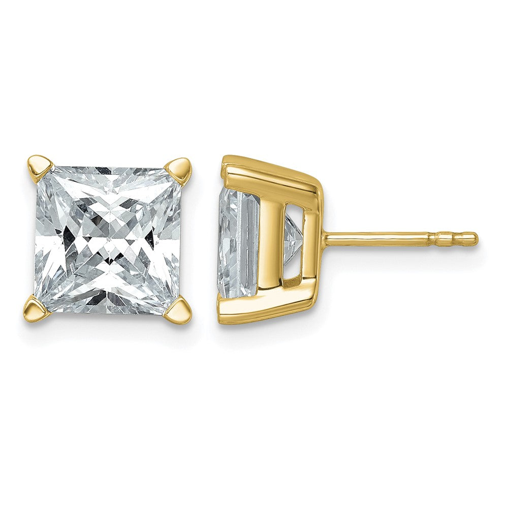 True Origin Lab Grown Diamond VS+ F+ Princess Four Prong Heavy Weight Complete Stud Earrings