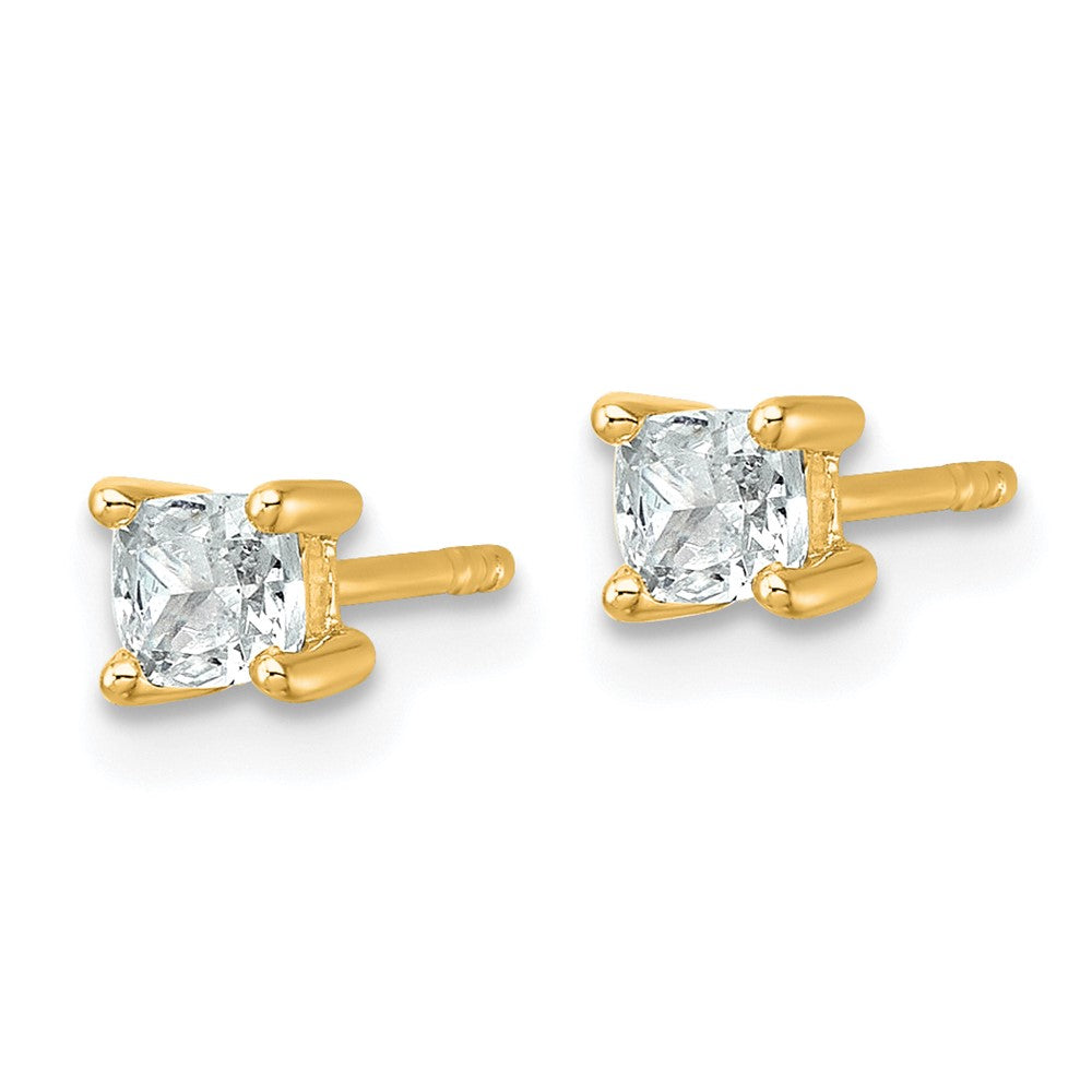 True Origin Lab Grown Diamond VS+ F+ Cushion Four Prong Heavy Weight Complete Stud Earrings