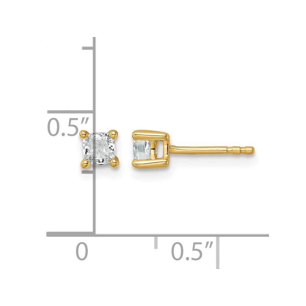 True Origin Lab Grown Diamond VS+ F+ Cushion Four Prong Heavy Weight Complete Stud Earrings