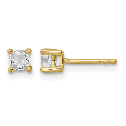 True Origin Lab Grown Diamond VS+ F+ Cushion Four Prong Heavy Weight Complete Stud Earrings