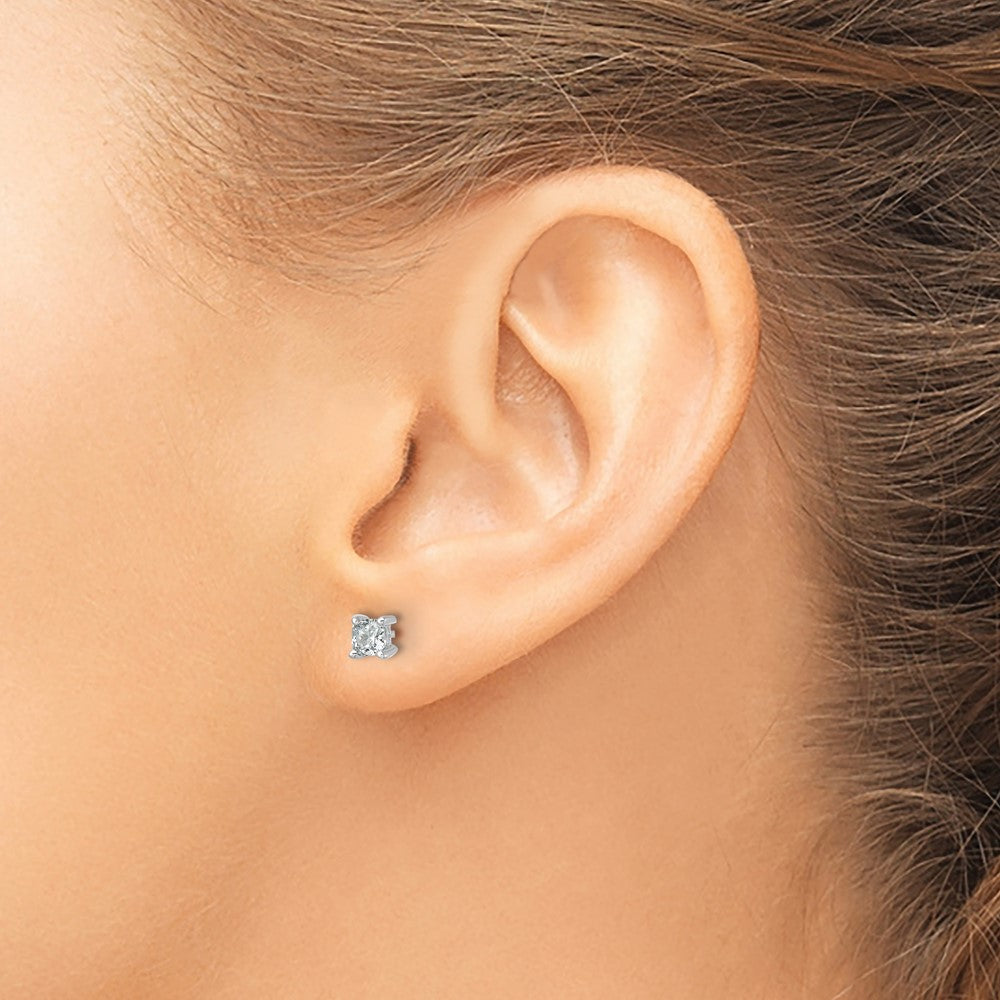 True Origin Lab Grown Diamond VS+ F+ Cushion Four Prong Heavy Weight Complete Stud Earrings