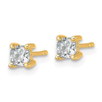 True Origin Lab Grown Diamond VS+ F+ Cushion Four Prong Heavy Weight Complete Stud Earrings