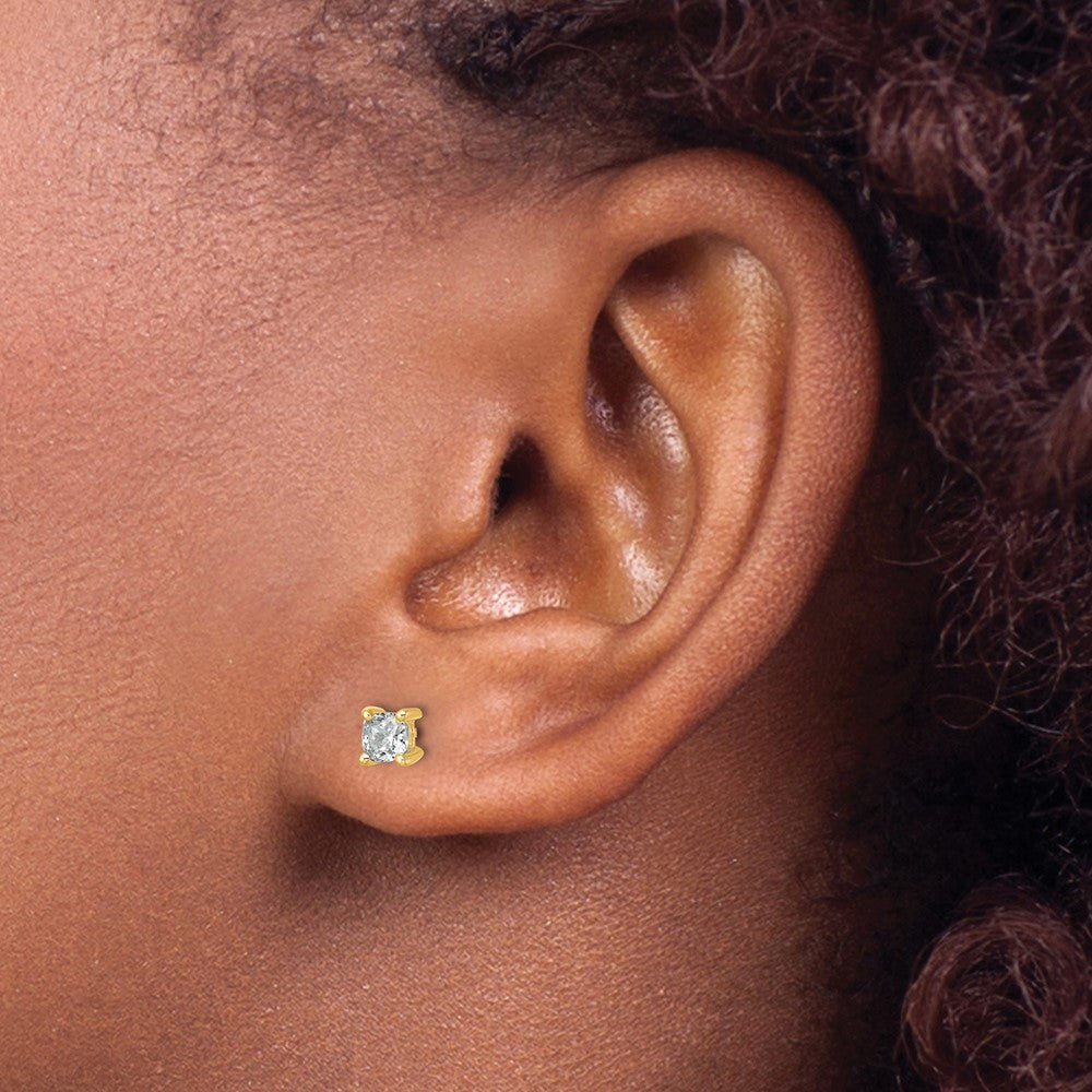 True Origin Lab Grown Diamond VS+ F+ Cushion Four Prong Heavy Weight Complete Stud Earrings