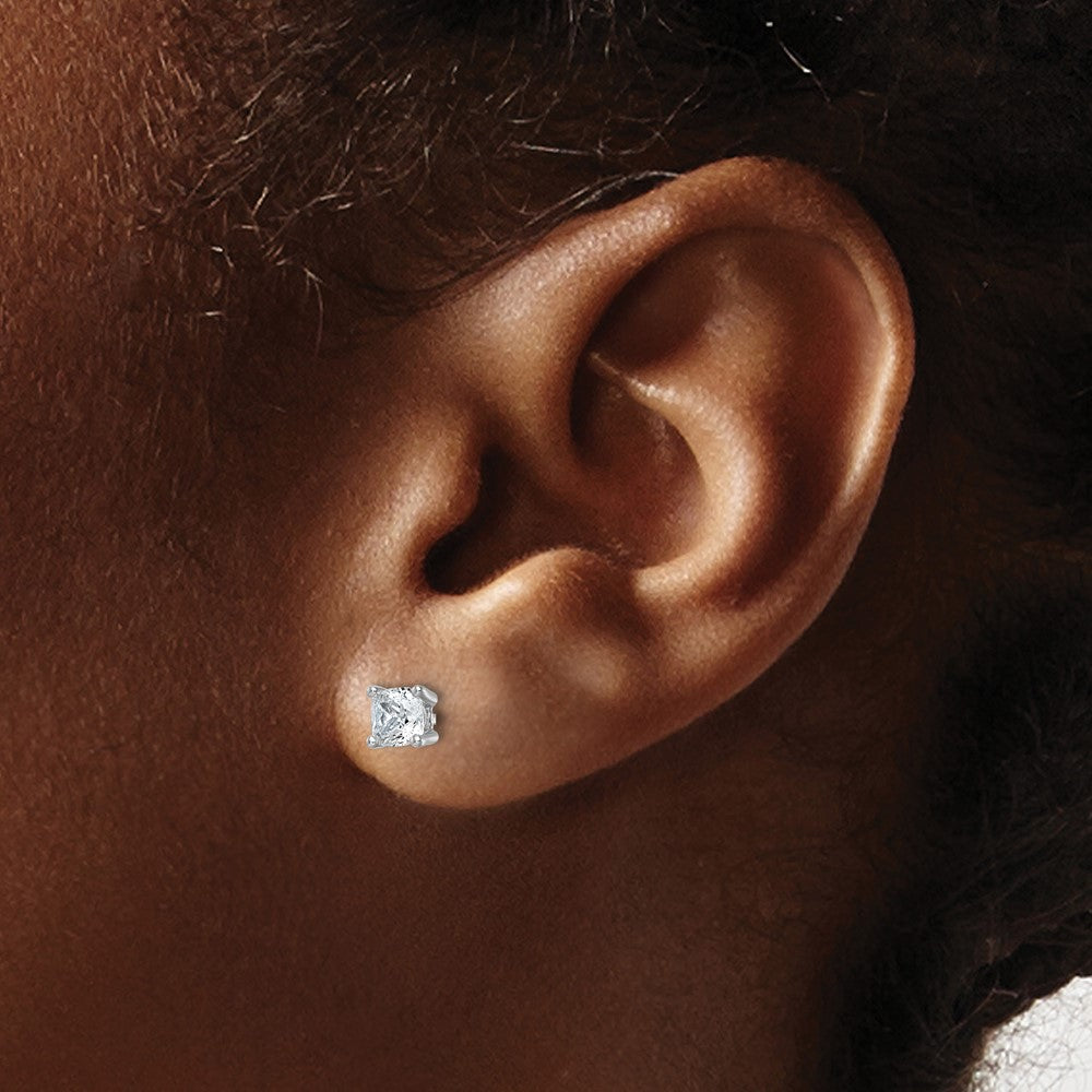 True Origin Lab Grown Diamond VS+ F+ Cushion Four Prong Heavy Weight Complete Stud Earrings