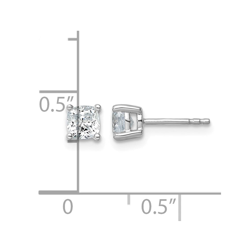 True Origin Lab Grown Diamond VS+ F+ Cushion Four Prong Heavy Weight Complete Stud Earrings