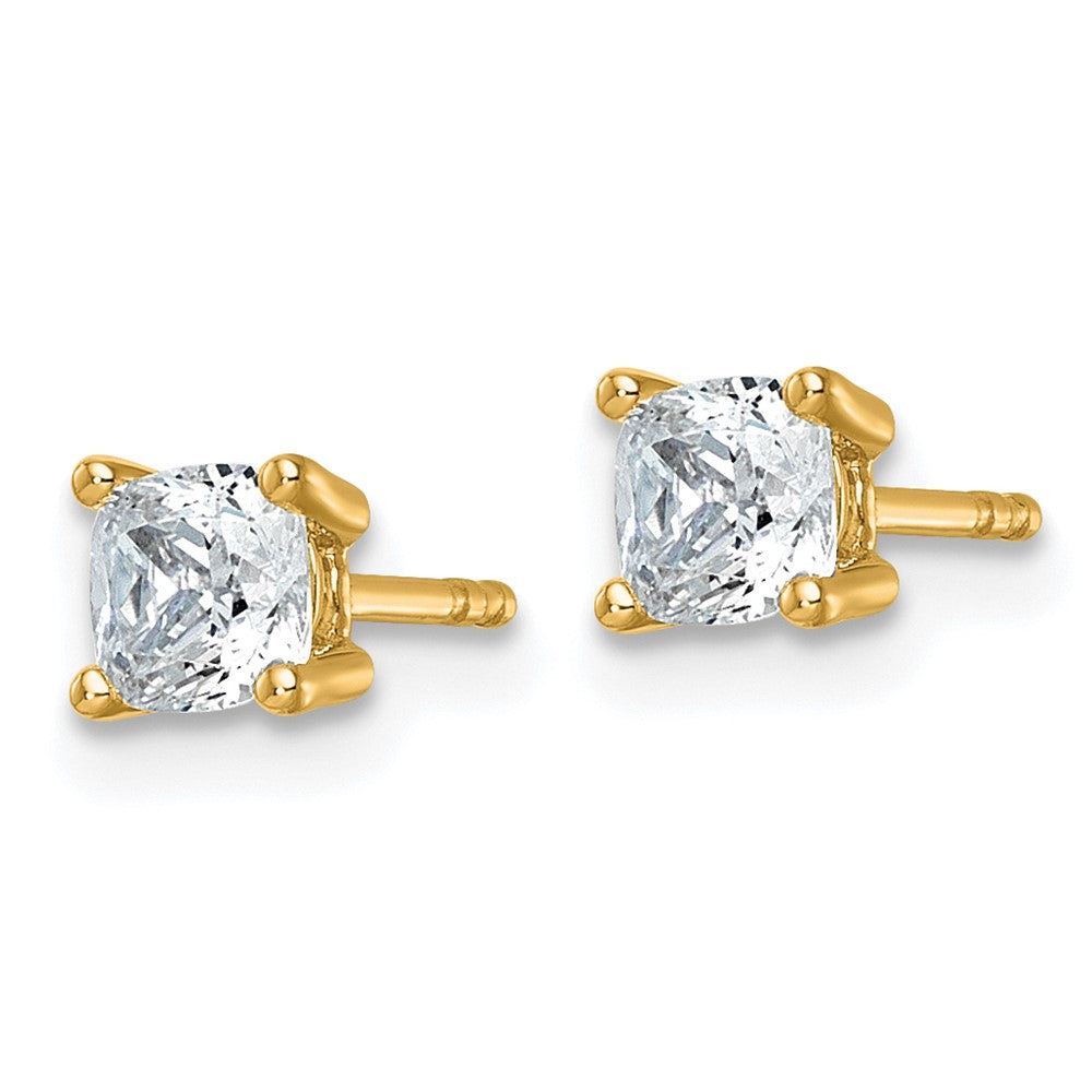 True Origin Lab Grown Diamond VS+ F+ Cushion Four Prong Heavy Weight Complete Stud Earrings