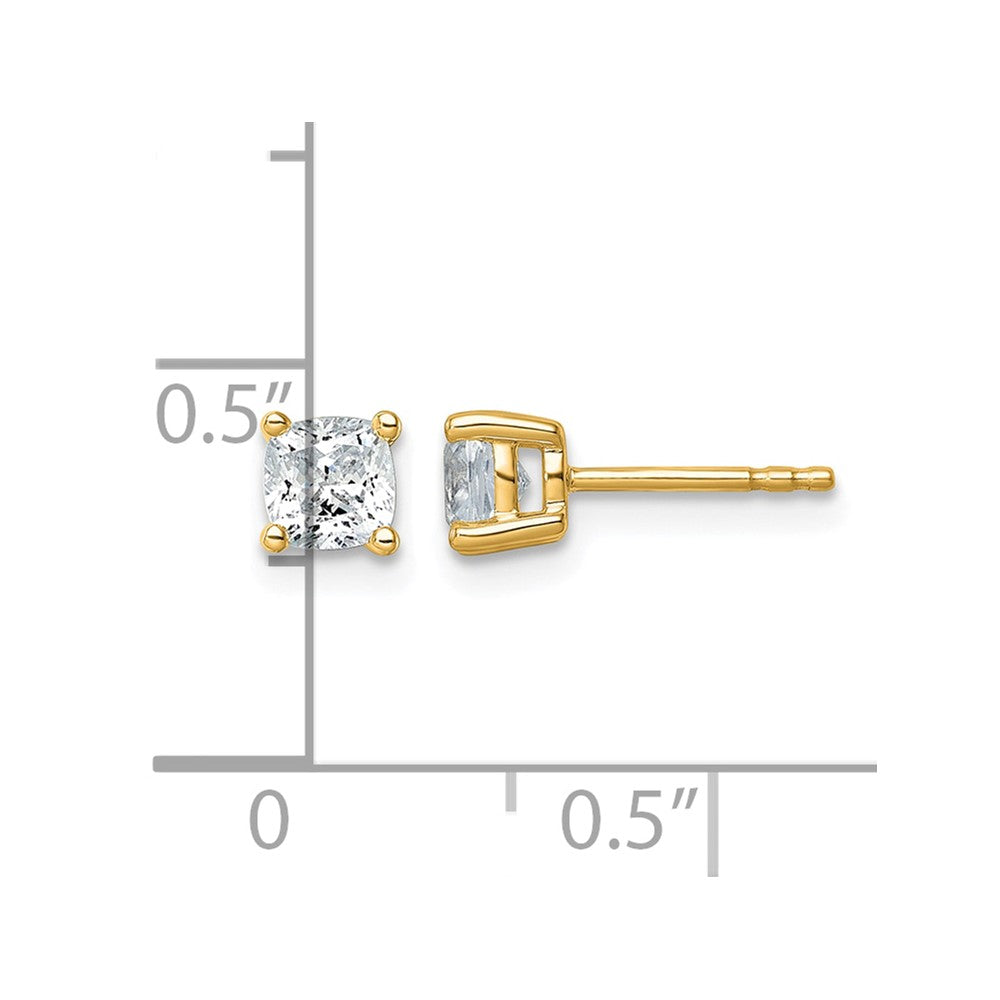 True Origin Lab Grown Diamond VS+ F+ Cushion Four Prong Heavy Weight Complete Stud Earrings