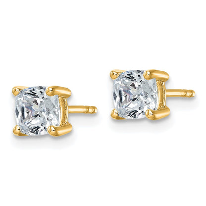 True Origin Lab Grown Diamond VS+ F+ Cushion Four Prong Heavy Weight Complete Stud Earrings