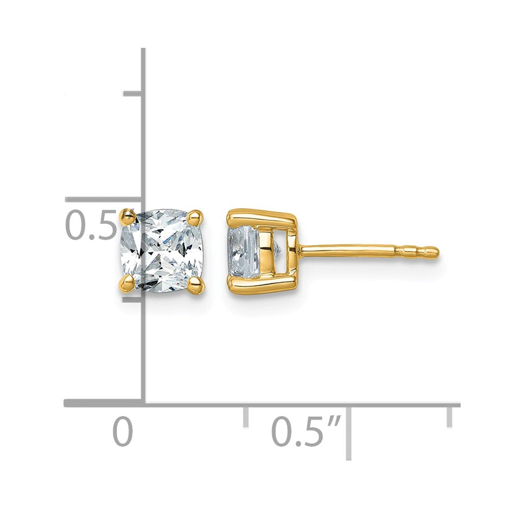 True Origin Lab Grown Diamond VS+ F+ Cushion Four Prong Heavy Weight Complete Stud Earrings