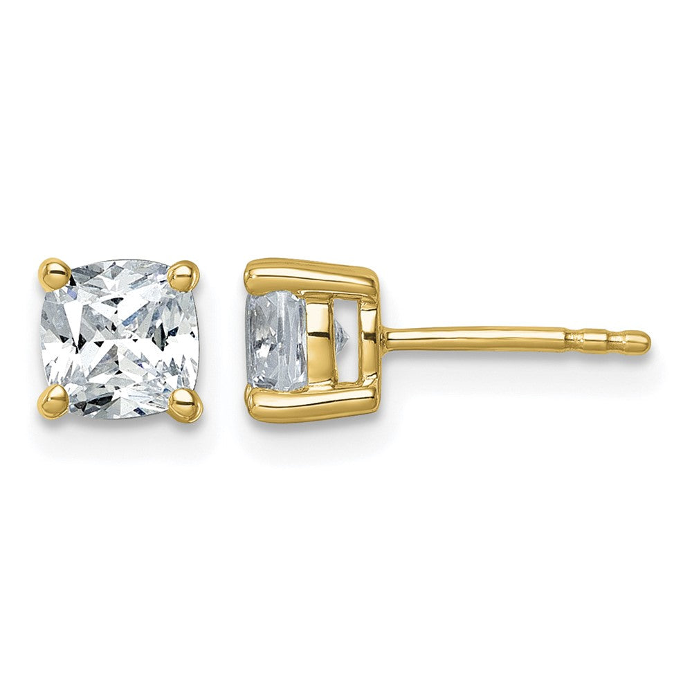 True Origin Lab Grown Diamond VS+ F+ Cushion Four Prong Heavy Weight Complete Stud Earrings