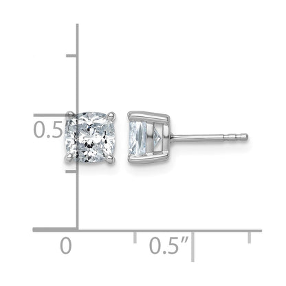 True Origin Lab Grown Diamond VS+ F+ Cushion Four Prong Heavy Weight Complete Stud Earrings