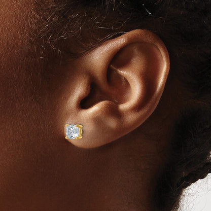 True Origin Lab Grown Diamond VS+ F+ Cushion Four Prong Heavy Weight Complete Stud Earrings