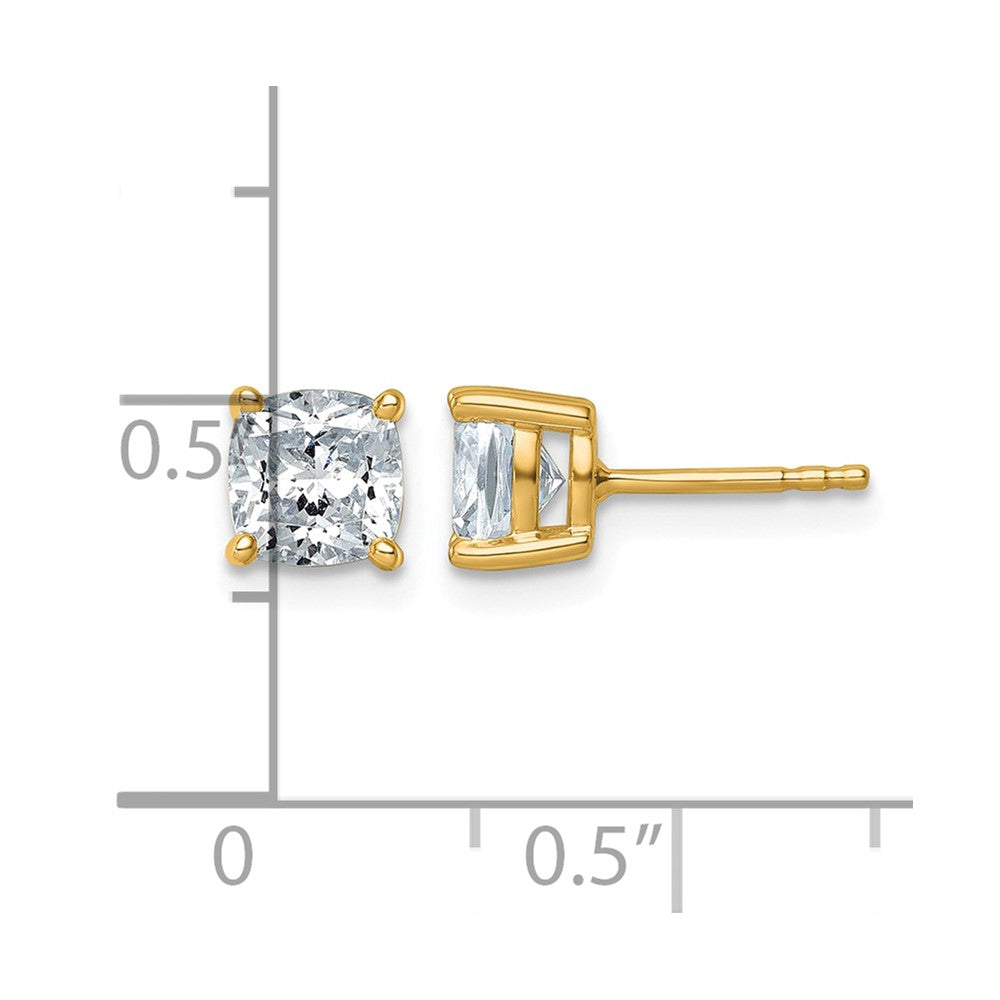 True Origin Lab Grown Diamond VS+ F+ Cushion Four Prong Heavy Weight Complete Stud Earrings