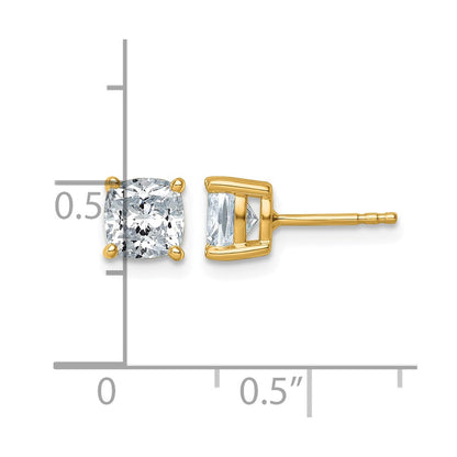 True Origin Lab Grown Diamond VS+ F+ Cushion Four Prong Heavy Weight Complete Stud Earrings