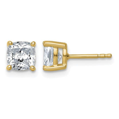 True Origin Lab Grown Diamond VS+ F+ Cushion Four Prong Heavy Weight Complete Stud Earrings