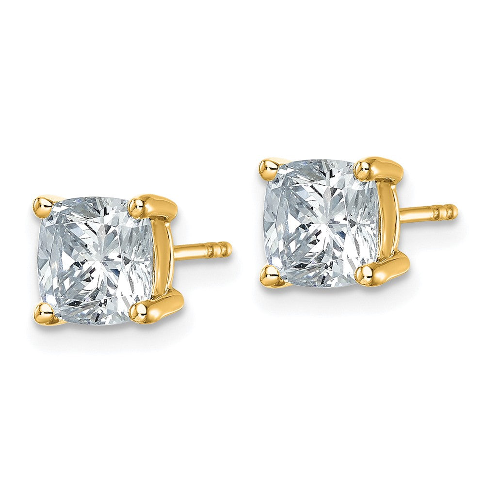 True Origin Lab Grown Diamond VS+ F+ Cushion Four Prong Heavy Weight Complete Stud Earrings