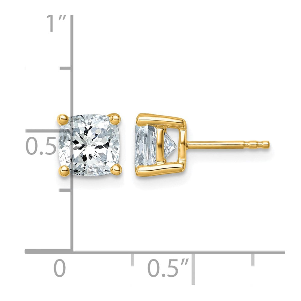 True Origin Lab Grown Diamond VS+ F+ Cushion Four Prong Heavy Weight Complete Stud Earrings