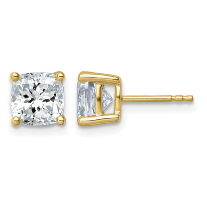 True Origin Lab Grown Diamond VS+ F+ Cushion Four Prong Heavy Weight Complete Stud Earrings