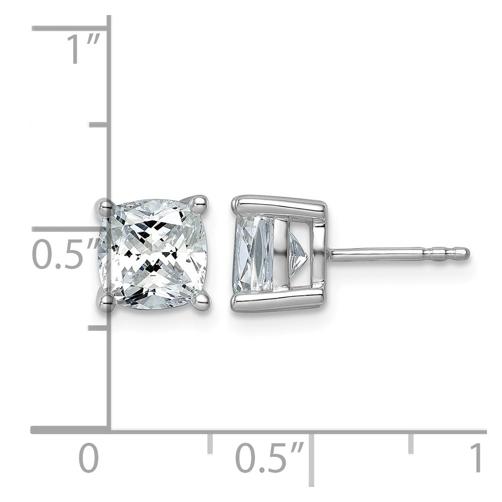 True Origin Lab Grown Diamond VS+ F+ Cushion Four Prong Heavy Weight Complete Stud Earrings