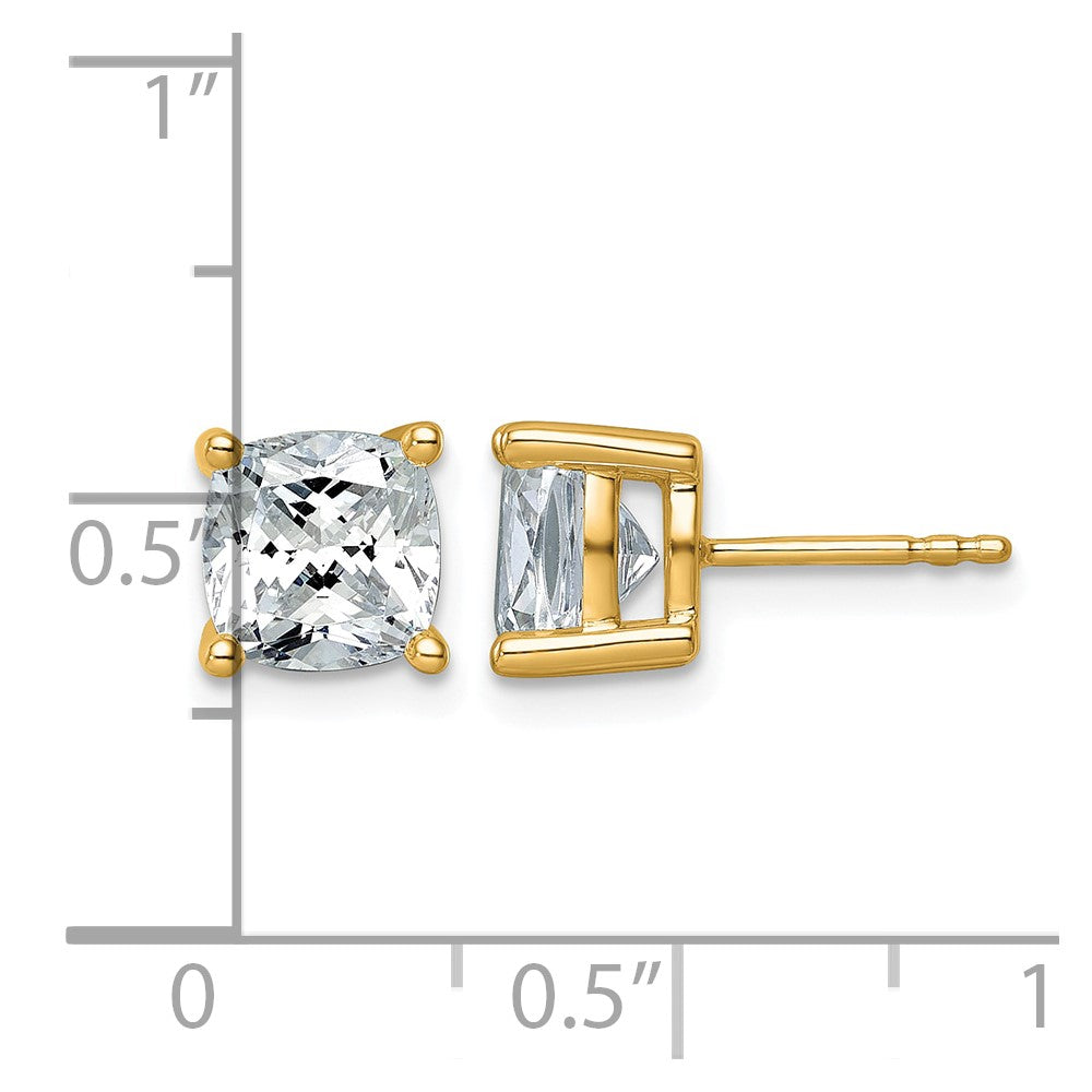 True Origin Lab Grown Diamond VS+ F+ Cushion Four Prong Heavy Weight Complete Stud Earrings