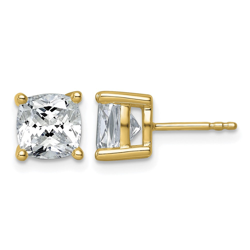 True Origin Lab Grown Diamond VS+ F+ Cushion Four Prong Heavy Weight Complete Stud Earrings