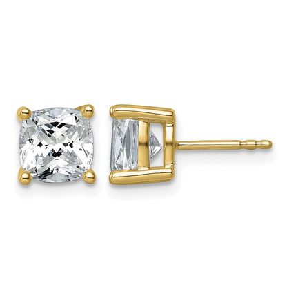 True Origin Lab Grown Diamond VS+ F+ Cushion Four Prong Heavy Weight Complete Stud Earrings