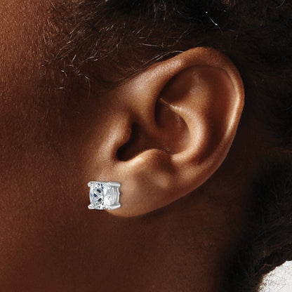 True Origin Lab Grown Diamond VS+ F+ Cushion Four Prong Heavy Weight Complete Stud Earrings