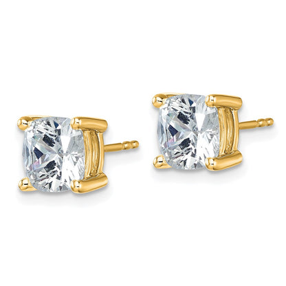 True Origin Lab Grown Diamond VS+ F+ Cushion Four Prong Heavy Weight Complete Stud Earrings