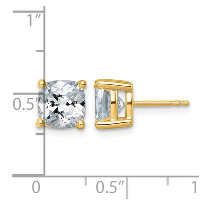 True Origin Lab Grown Diamond VS+ F+ Cushion Four Prong Heavy Weight Complete Stud Earrings