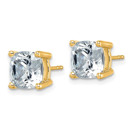 True Origin Lab Grown Diamond VS+ F+ Cushion Four Prong Heavy Weight Complete Stud Earrings