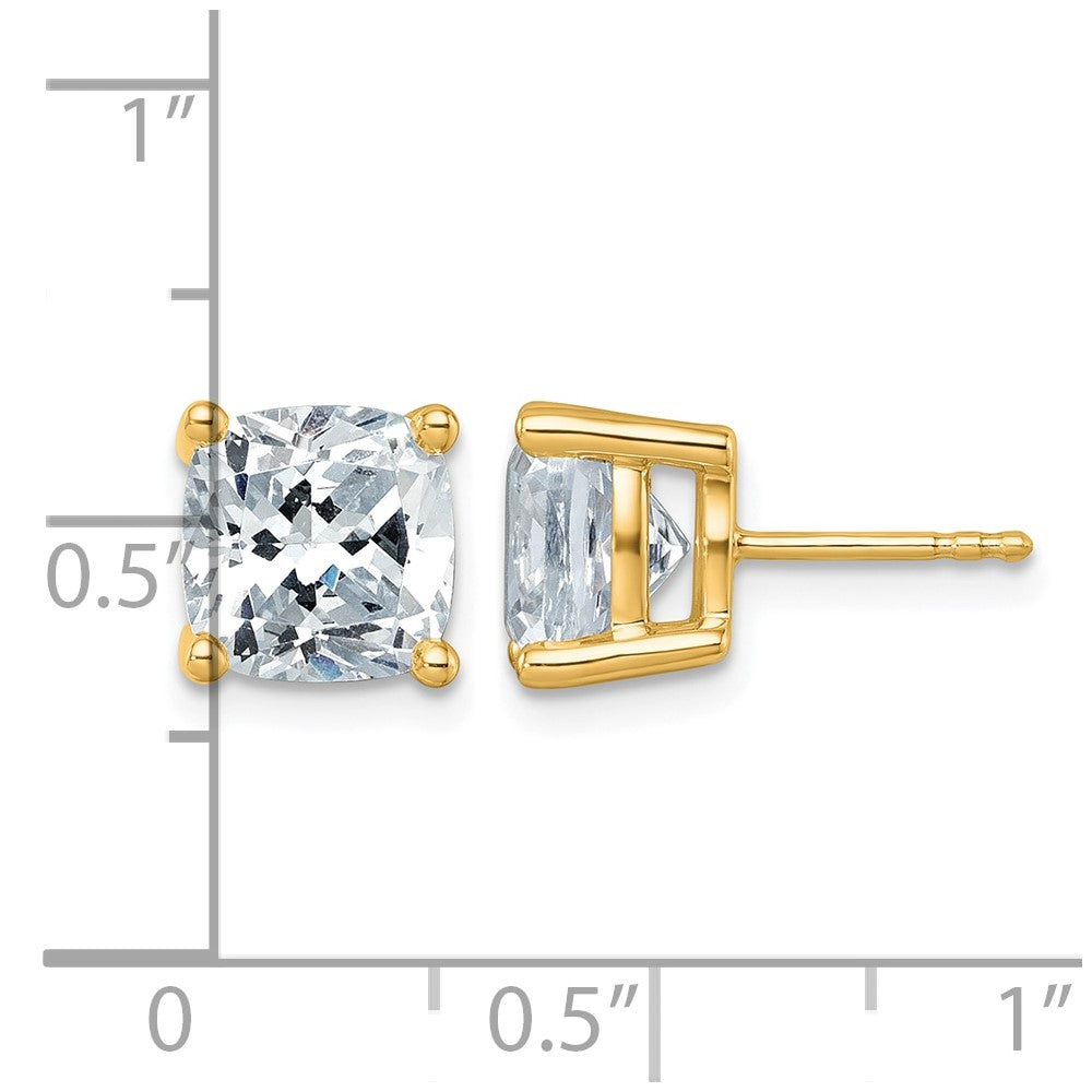 True Origin Lab Grown Diamond VS+ F+ Cushion Four Prong Heavy Weight Complete Stud Earrings