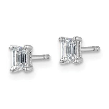 True Origin Lab Grown Diamond VS+ F+ Emerald Four Prong Heavy Weight Complete Stud Earrings