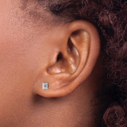 True Origin Lab Grown Diamond VS+ F+ Emerald Four Prong Heavy Weight Complete Stud Earrings