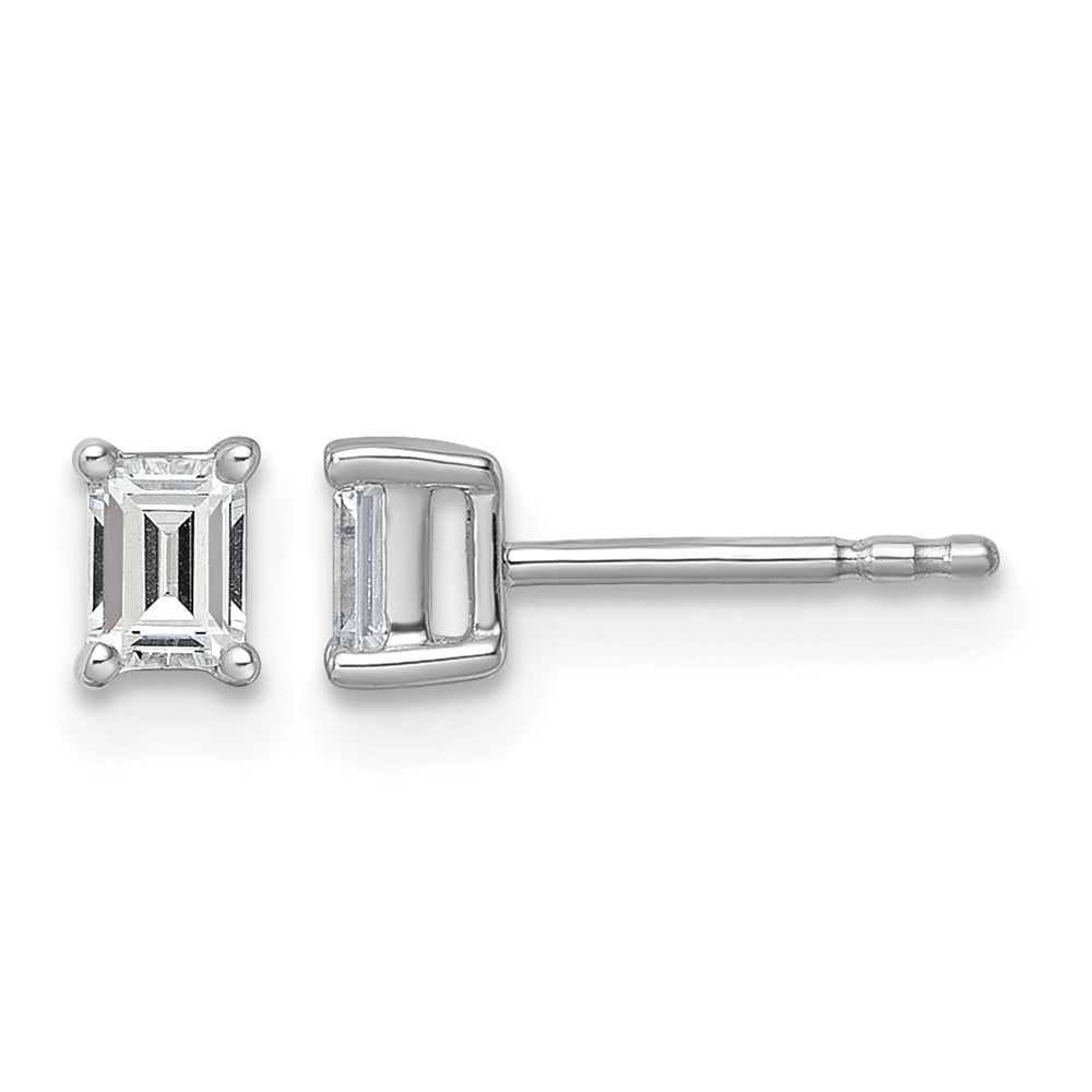 True Origin Lab Grown Diamond VS+ F+ Emerald Four Prong Heavy Weight Complete Stud Earrings