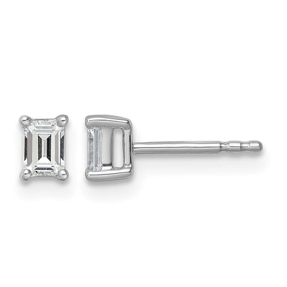 True Origin Lab Grown Diamond VS+ F+ Emerald Four Prong Heavy Weight Complete Stud Earrings