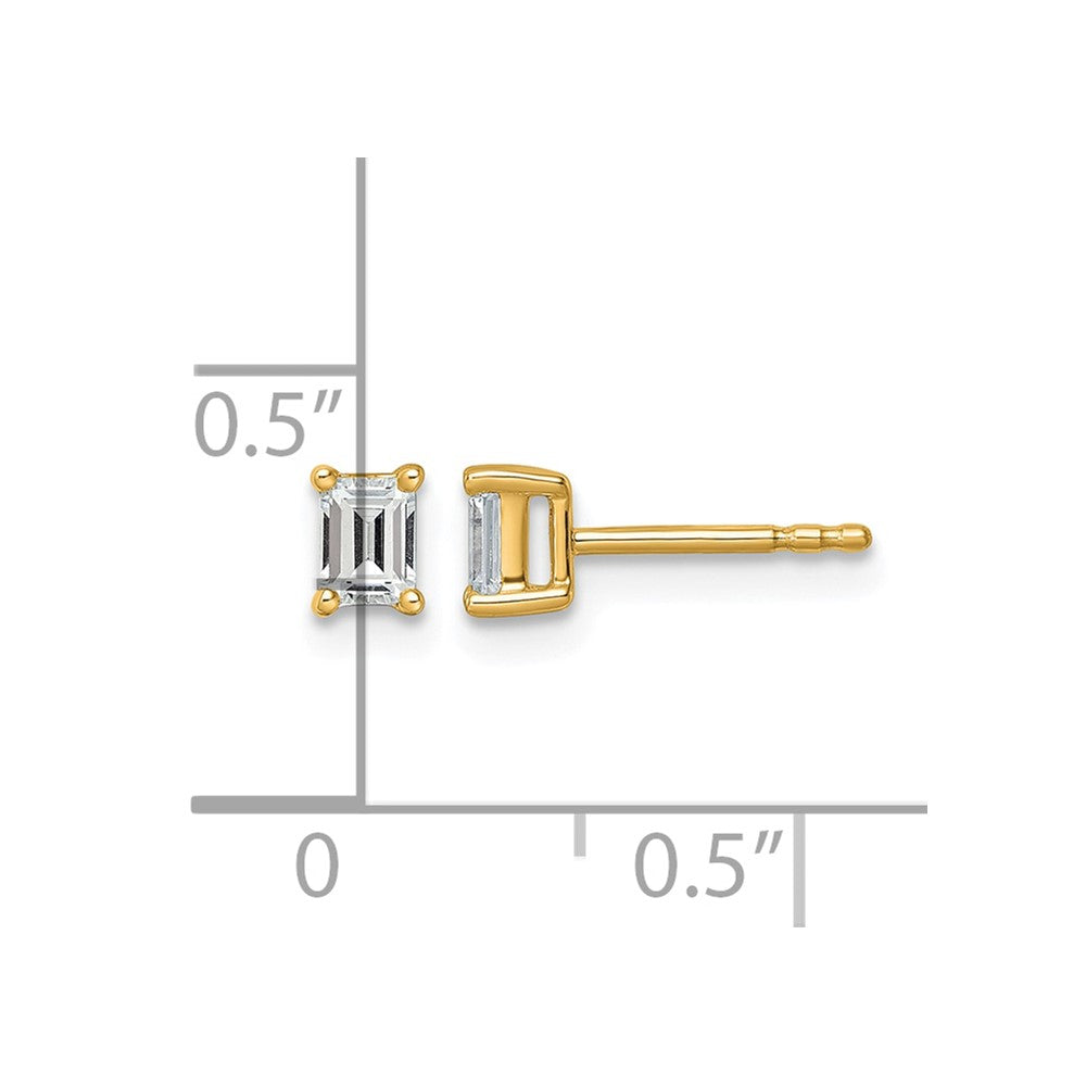True Origin Lab Grown Diamond VS+ F+ Emerald Four Prong Heavy Weight Complete Stud Earrings
