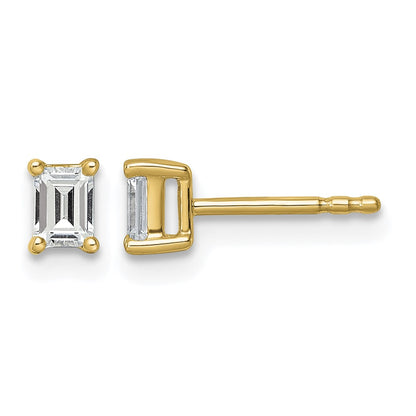True Origin Lab Grown Diamond VS+ F+ Emerald Four Prong Heavy Weight Complete Stud Earrings