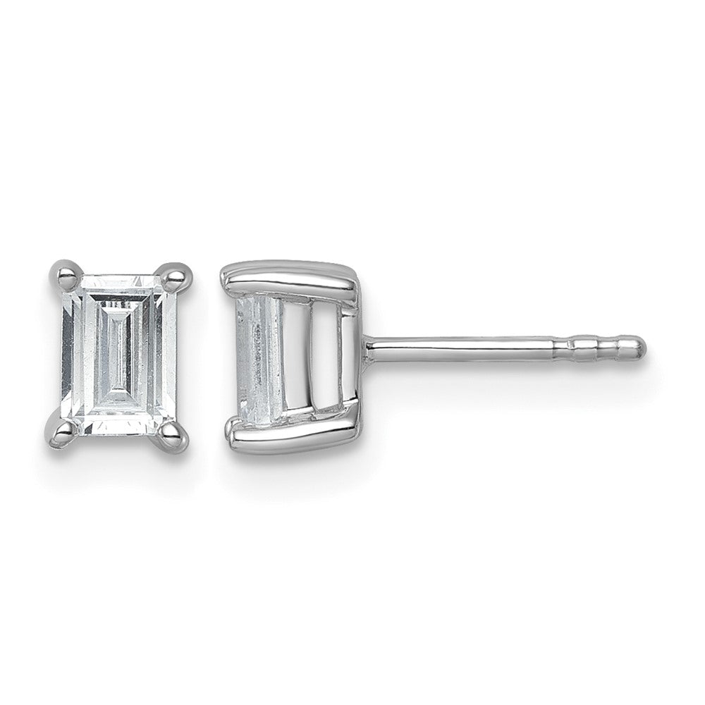 True Origin Lab Grown Diamond VS+ F+ Emerald Four Prong Heavy Weight Complete Stud Earrings