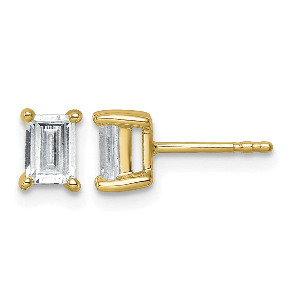 True Origin Lab Grown Diamond VS+ F+ Emerald Four Prong Heavy Weight Complete Stud Earrings