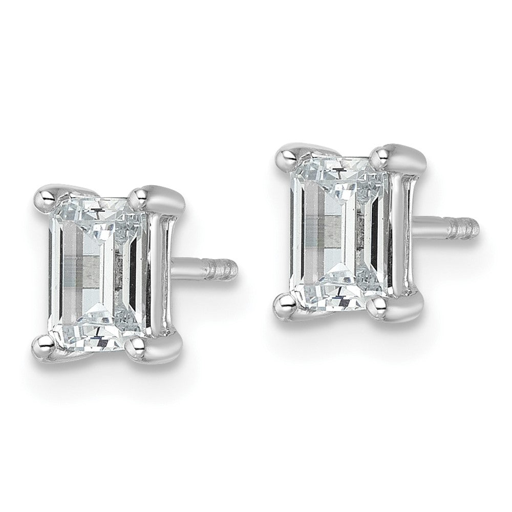 True Origin Lab Grown Diamond VS+ F+ Emerald Four Prong Heavy Weight Complete Stud Earrings