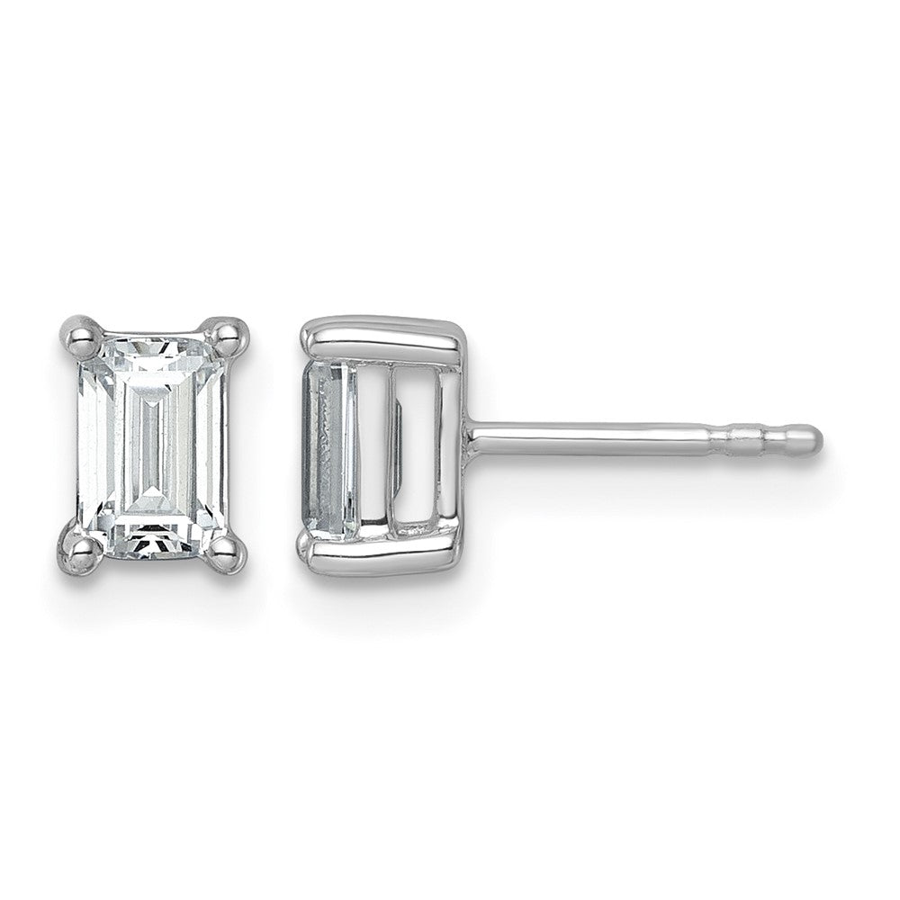 True Origin Lab Grown Diamond VS+ F+ Emerald Four Prong Heavy Weight Complete Stud Earrings