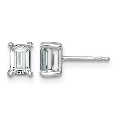 True Origin Lab Grown Diamond VS+ F+ Emerald Four Prong Heavy Weight Complete Stud Earrings